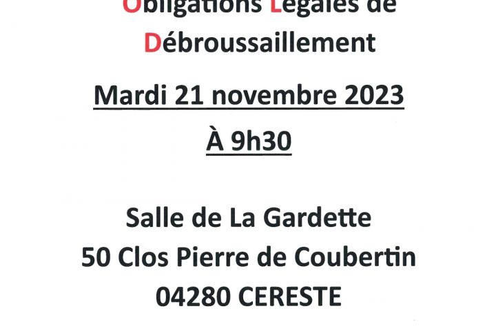 Réunion Obligations Légales de Débrousaillement